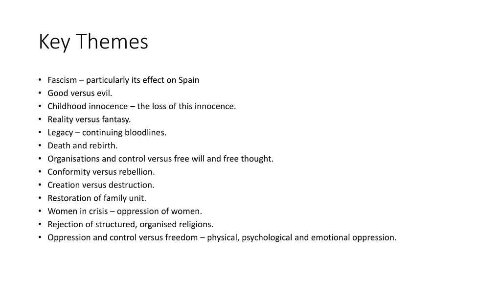 key themes