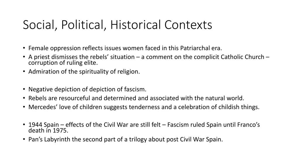 social political historical contexts