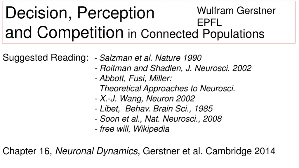 decision perception and competition in connected