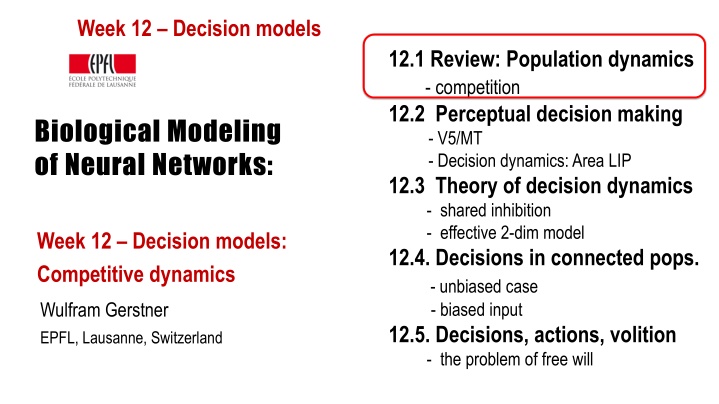 week 12 decision models