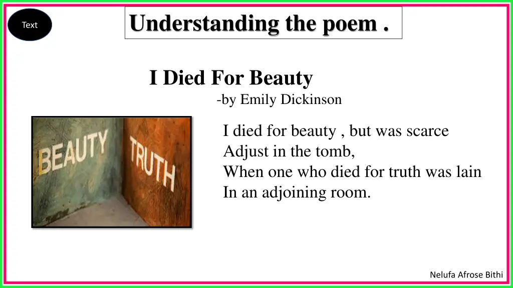 understanding the poem