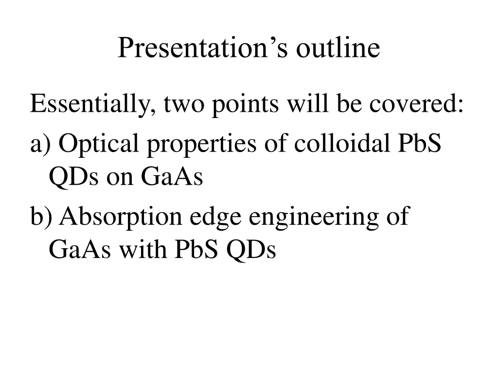 presentation s outline