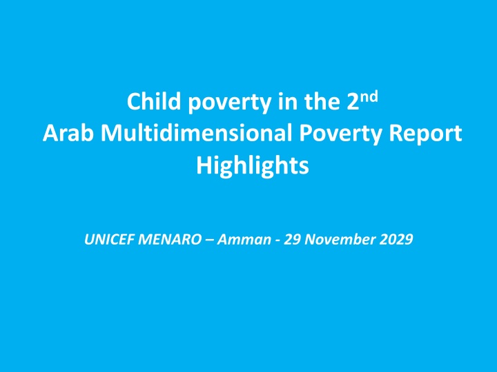 child poverty in the 2 nd arab multidimensional