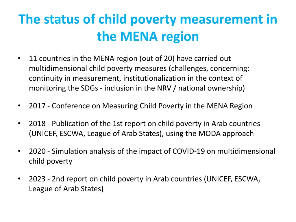 the status of child poverty measurement