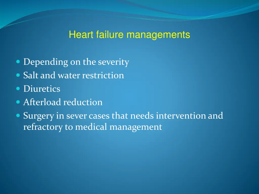 heart failure managements