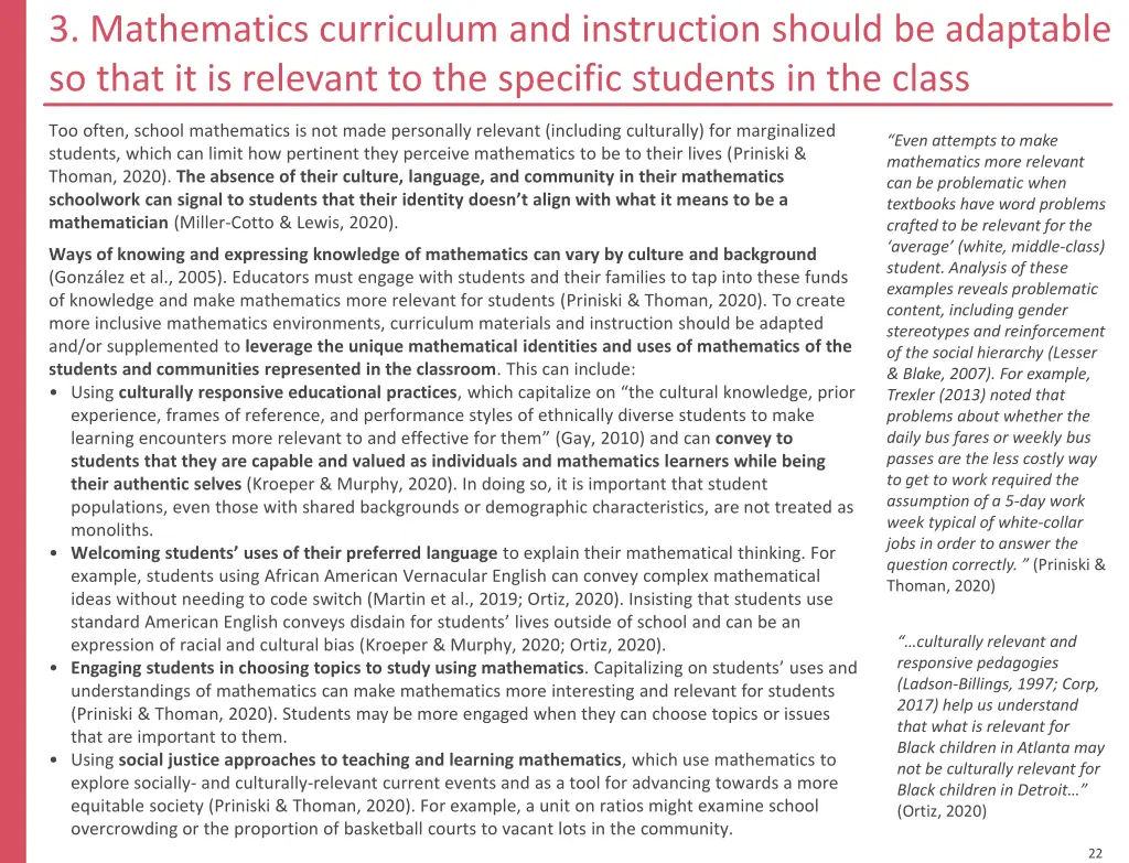 3 mathematics curriculum and instruction should