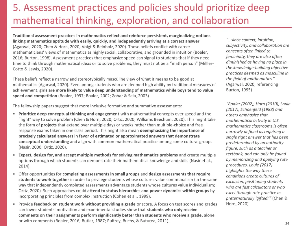 5 assessment practices and policies should