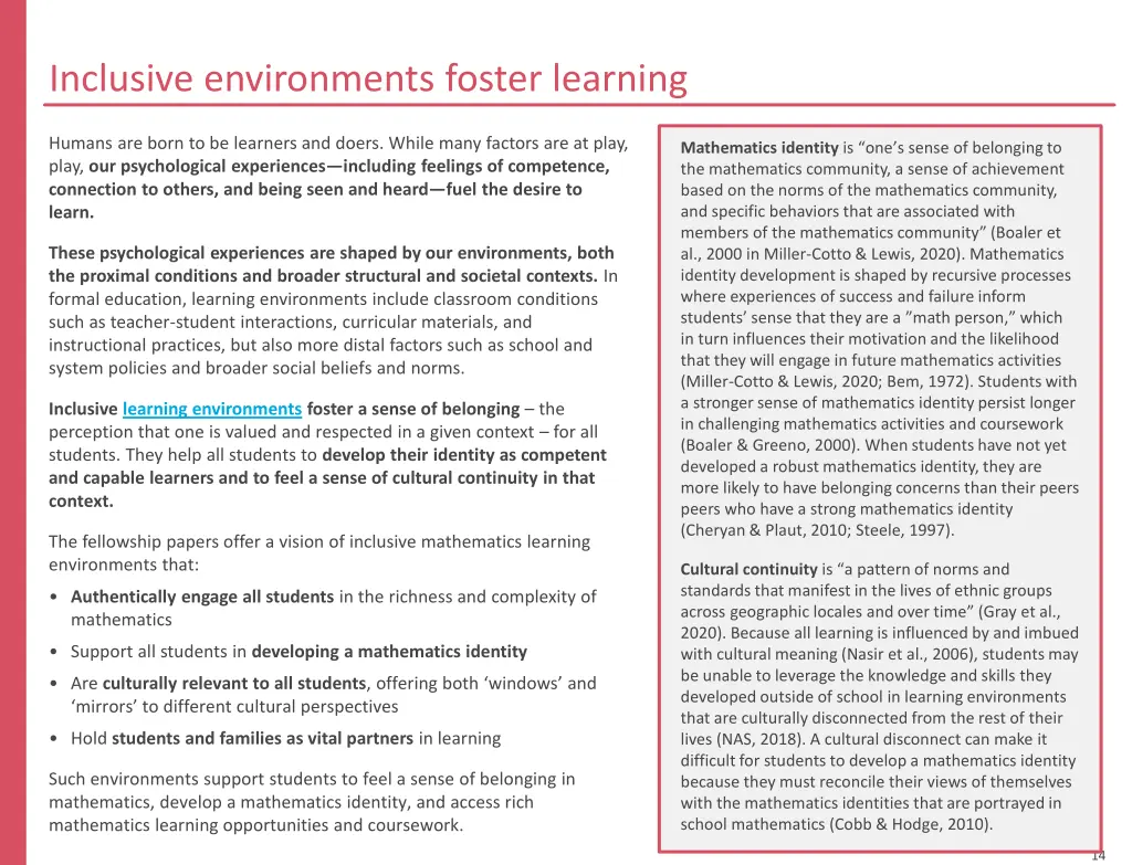 inclusive environments foster learning