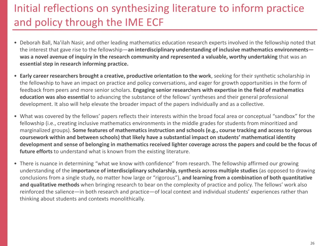 initial reflections on synthesizing literature