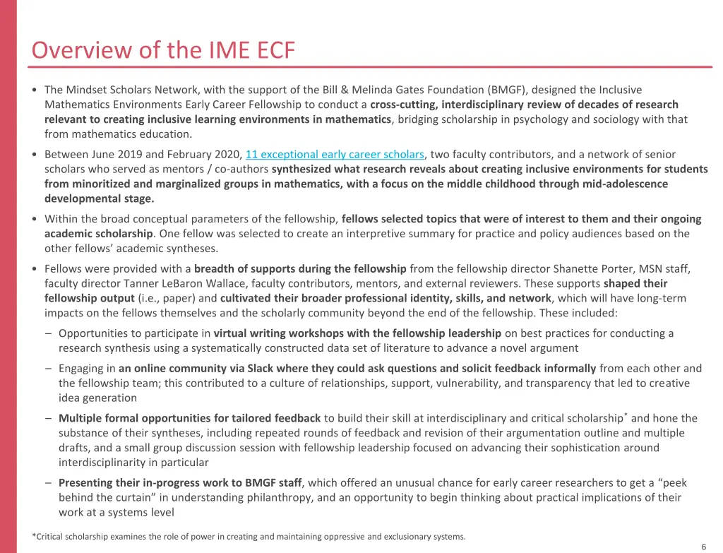 overview of the ime ecf