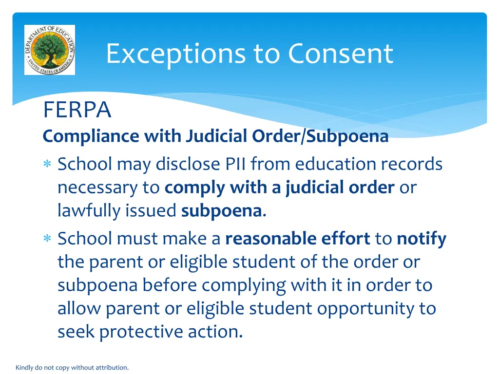 exceptions to consent 5