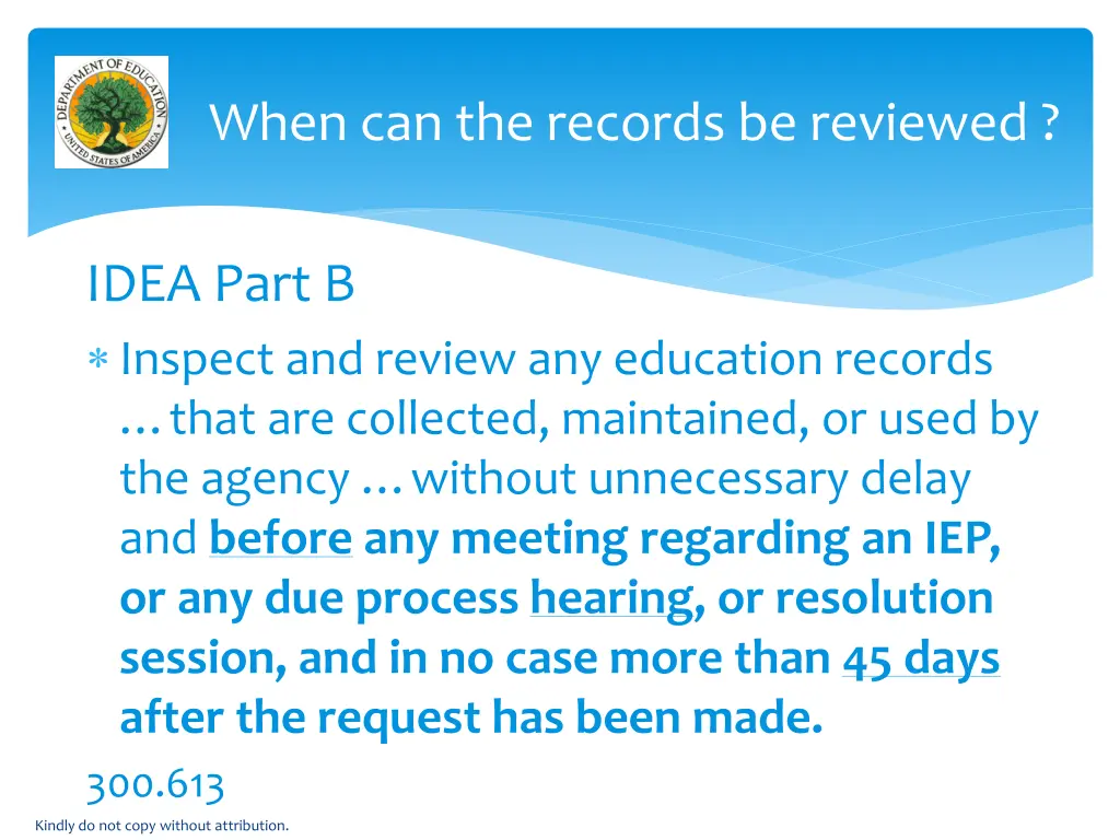 when can the records be reviewed 1