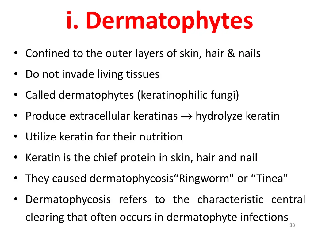 i dermatophytes