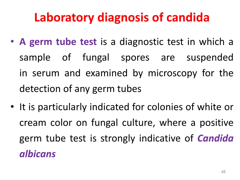 laboratory diagnosis of candida