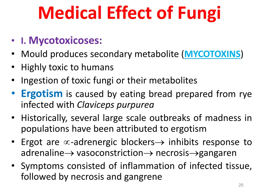 medical effect of fungi