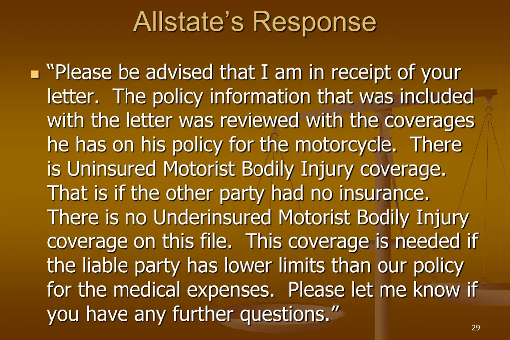 allstate s response 1