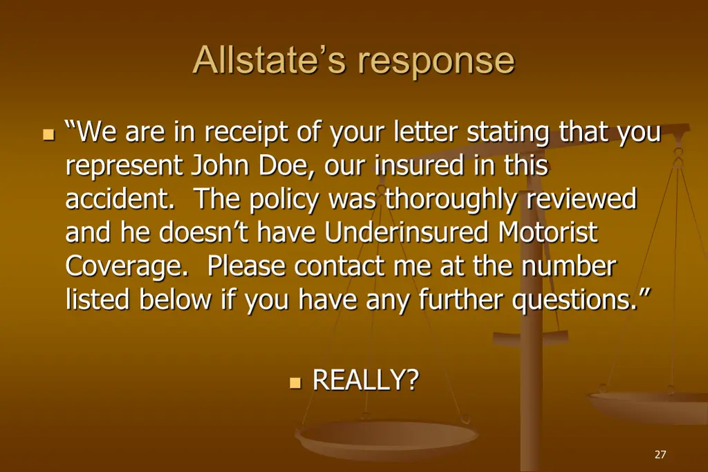 allstate s response