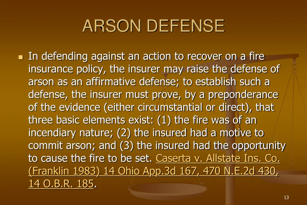 arson defense