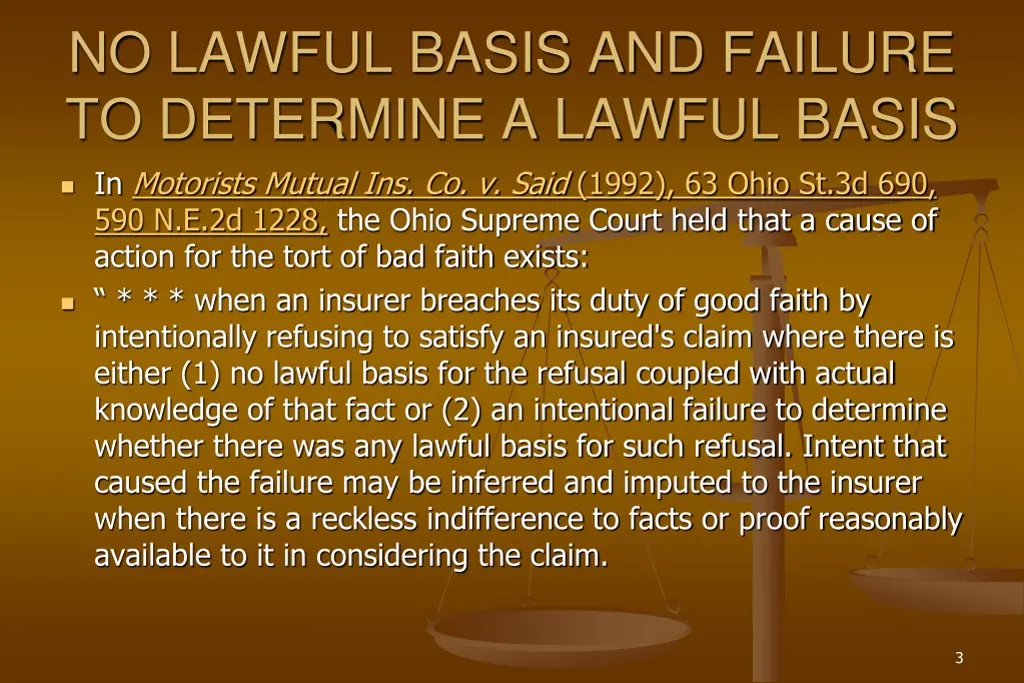 no lawful basis and failure to determine a lawful