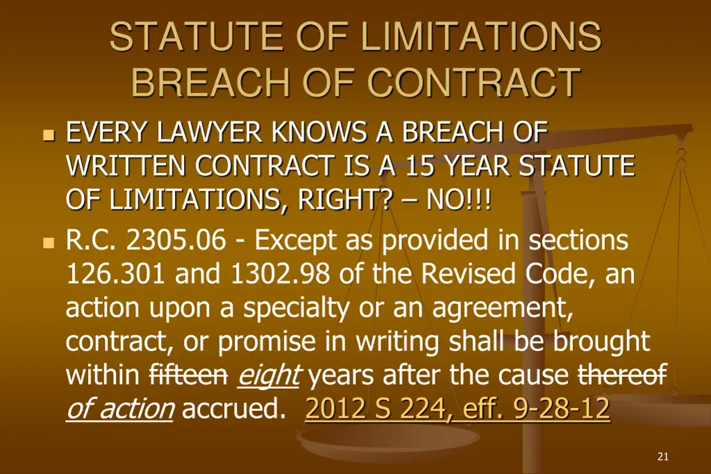 statute of limitations breach of contract every