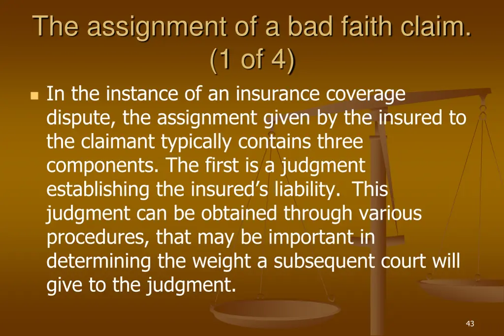 the assignment of a bad faith claim