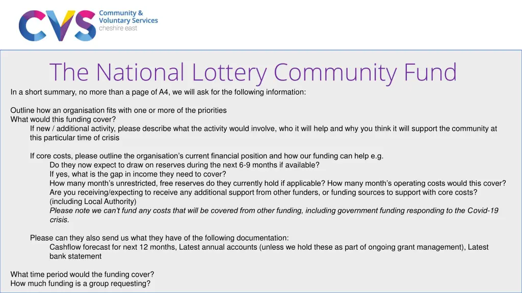 the national lottery community fund in a short