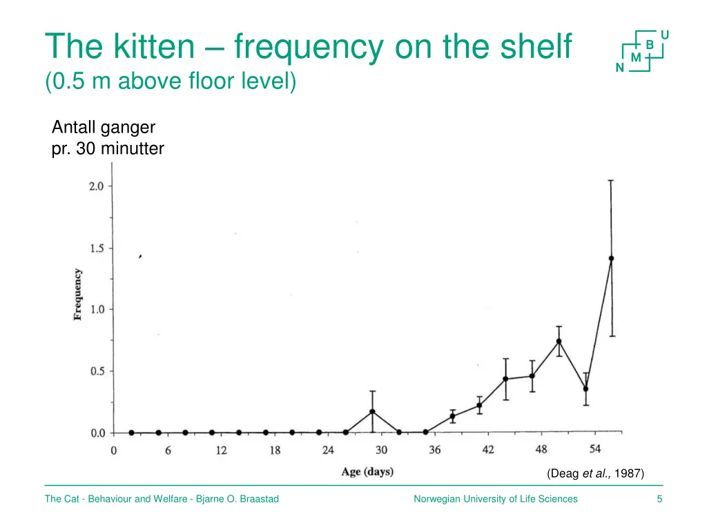 the kitten frequency on the shelf 0 5 m above