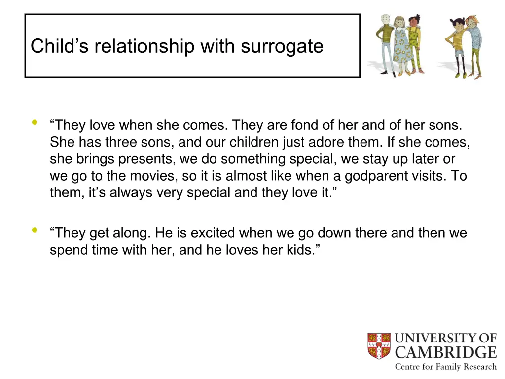 child s relationship with surrogate