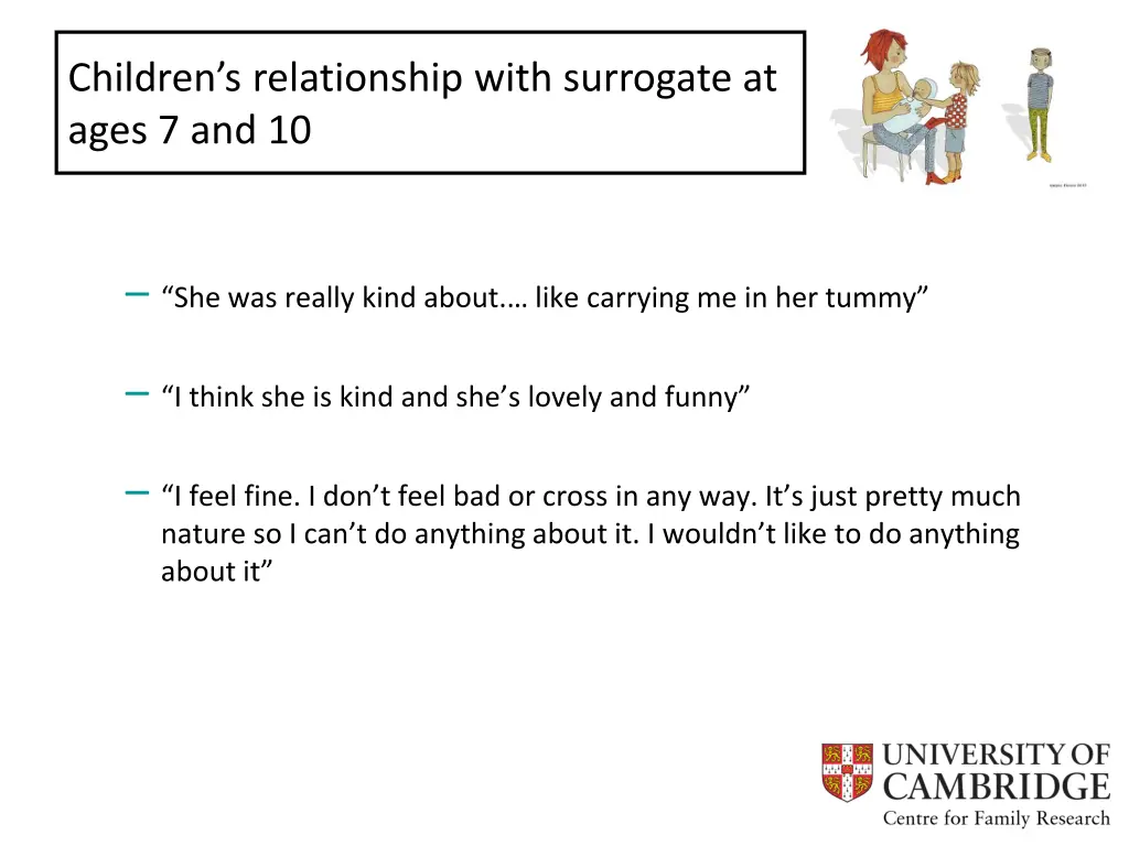 children s relationship with surrogate at ages