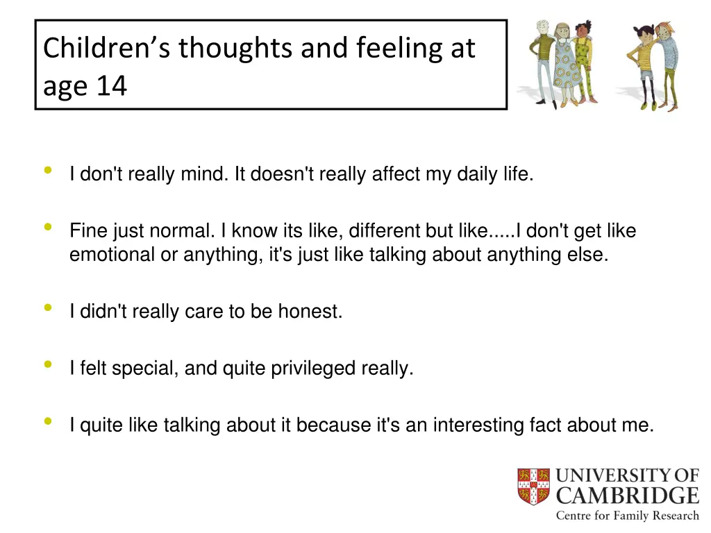 children s thoughts and feeling at age 14