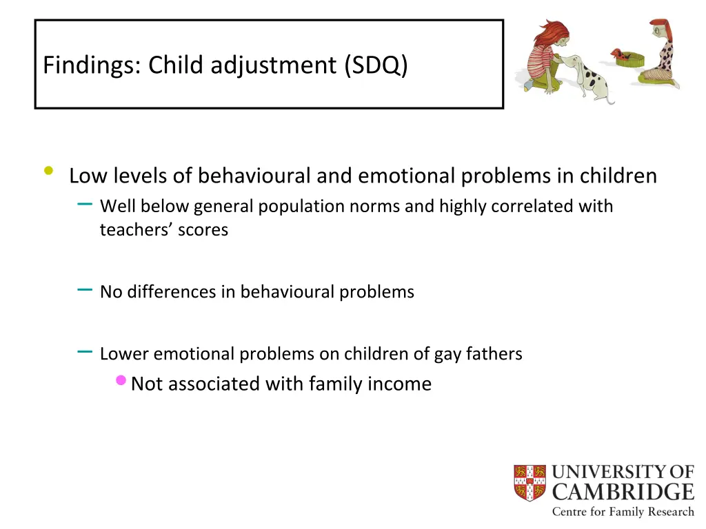 findings child adjustment sdq