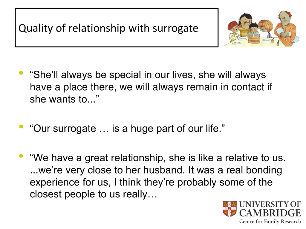 quality of relationship with surrogate 1