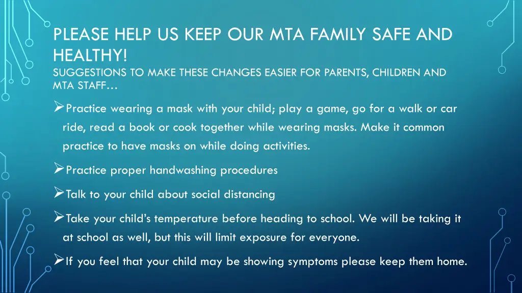 please help us keep our mta family safe