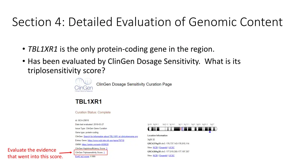 section 4 detailed evaluation of genomic content