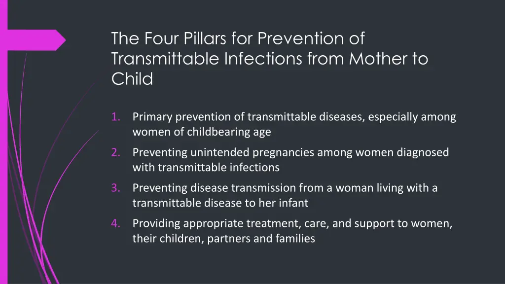 the four pillars for prevention of transmittable