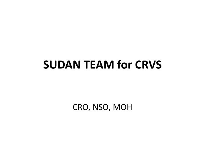 sudan team for crvs