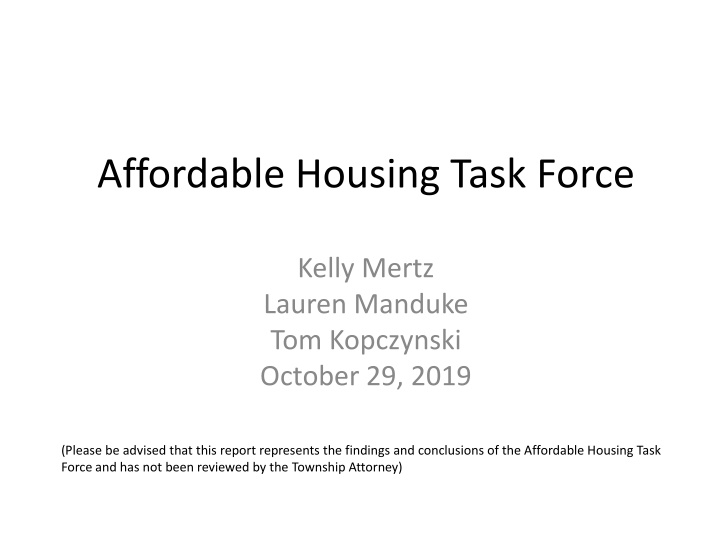 affordable housing task force