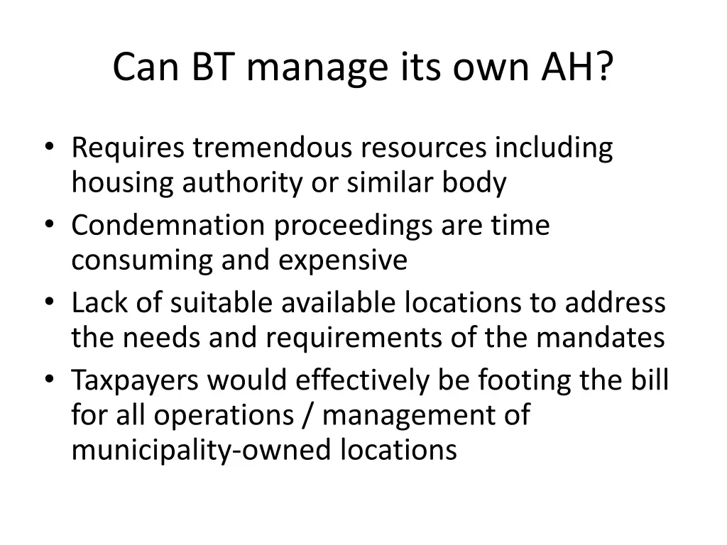 can bt manage its own ah