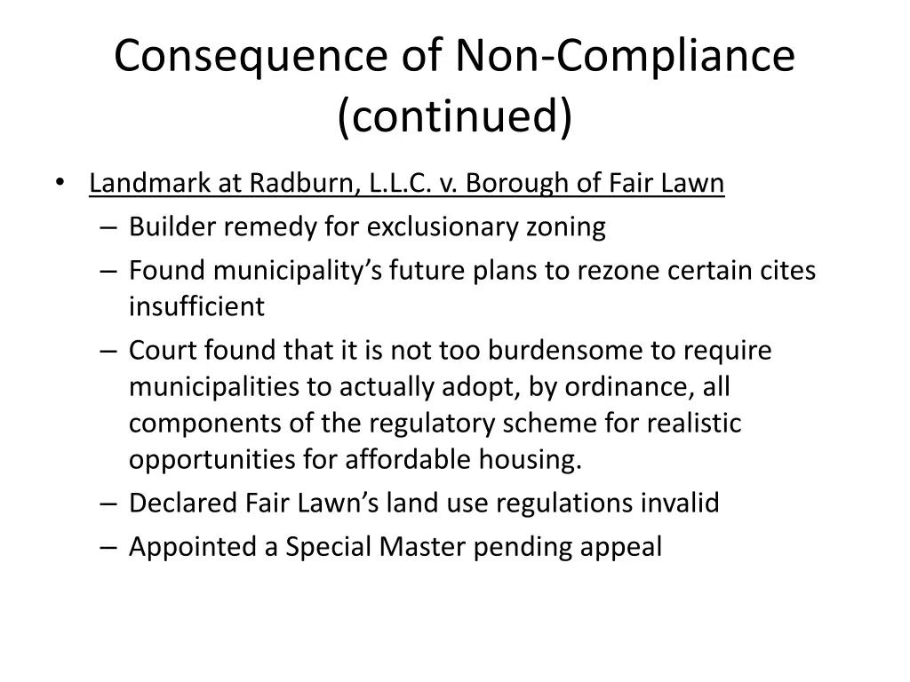 consequence of non compliance continued 2