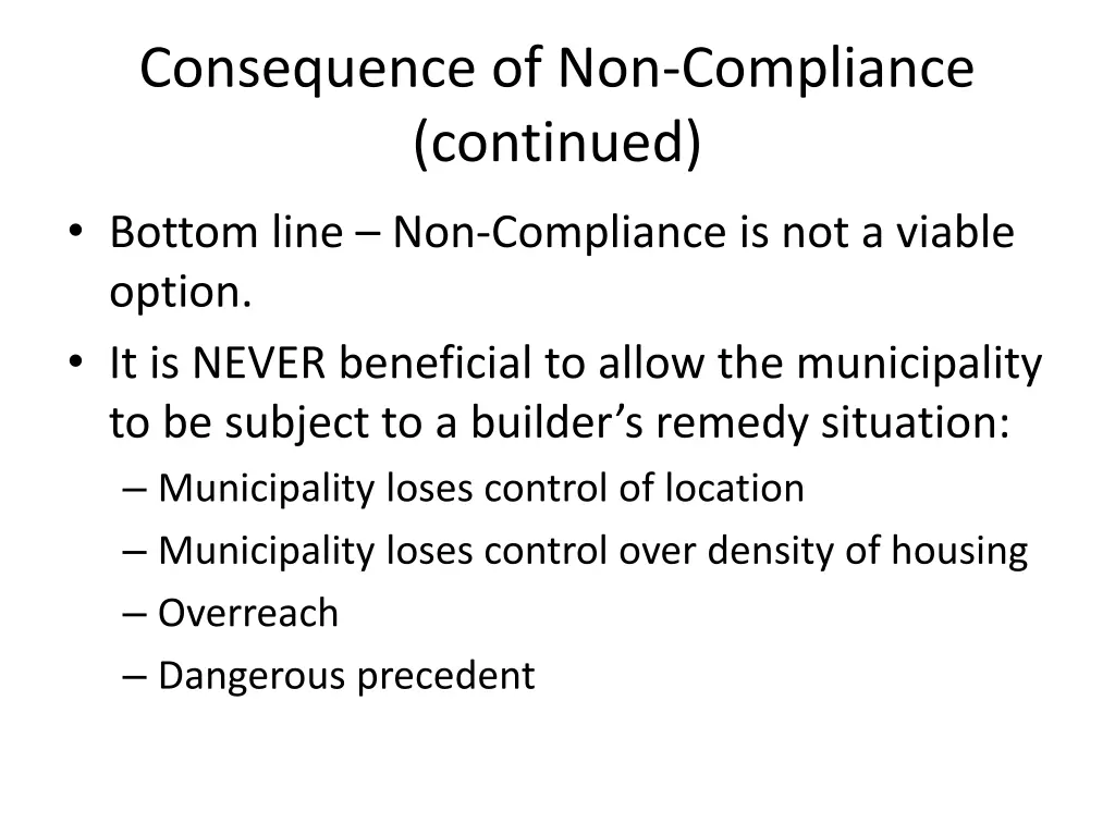 consequence of non compliance continued 3