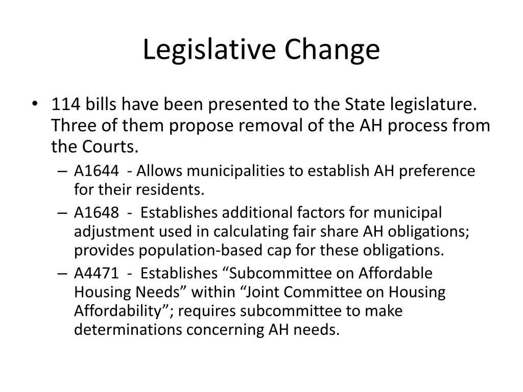 legislative change