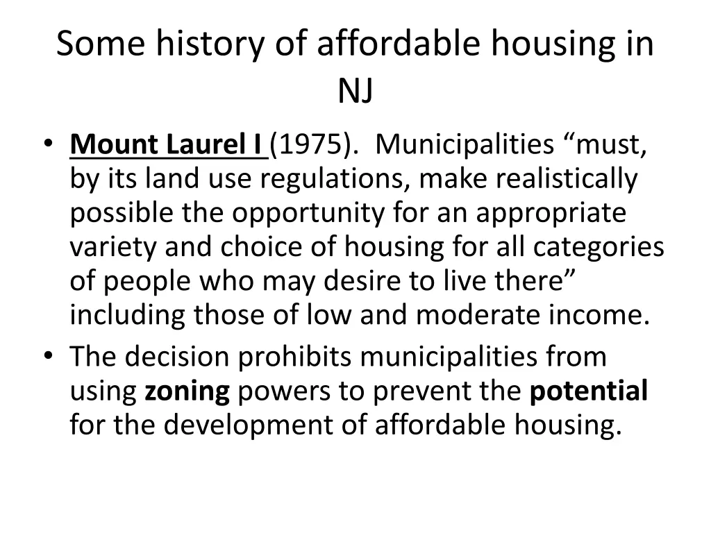 some history of affordable housing in nj mount