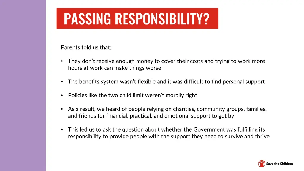 passing responsibility