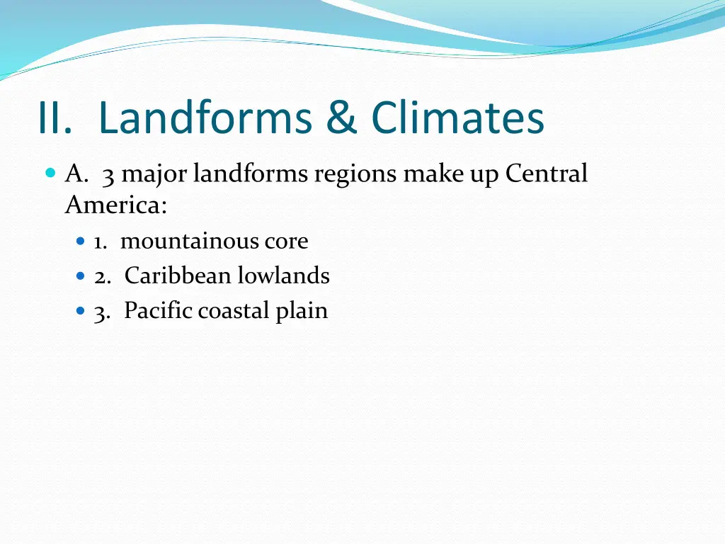 ii landforms climates