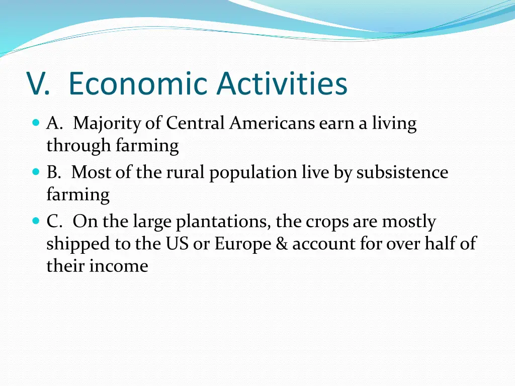 v economic activities