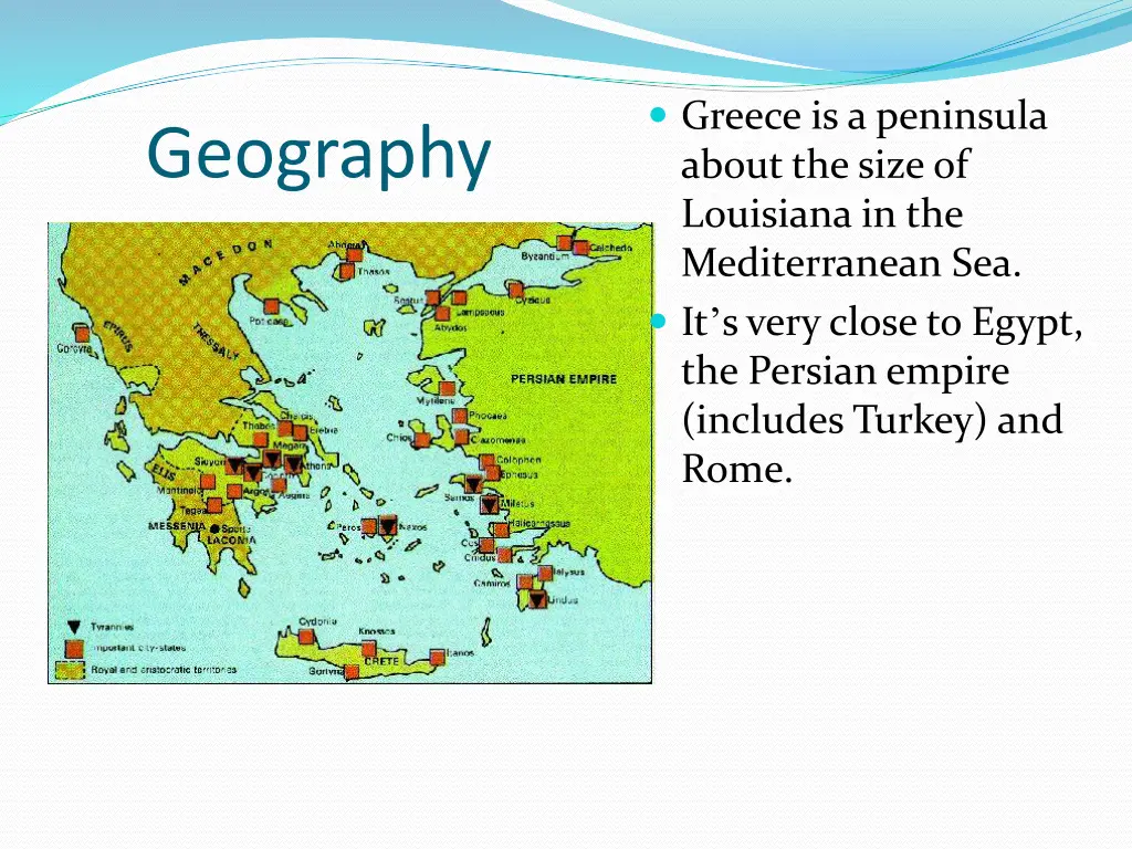 greece is a peninsula about the size of louisiana