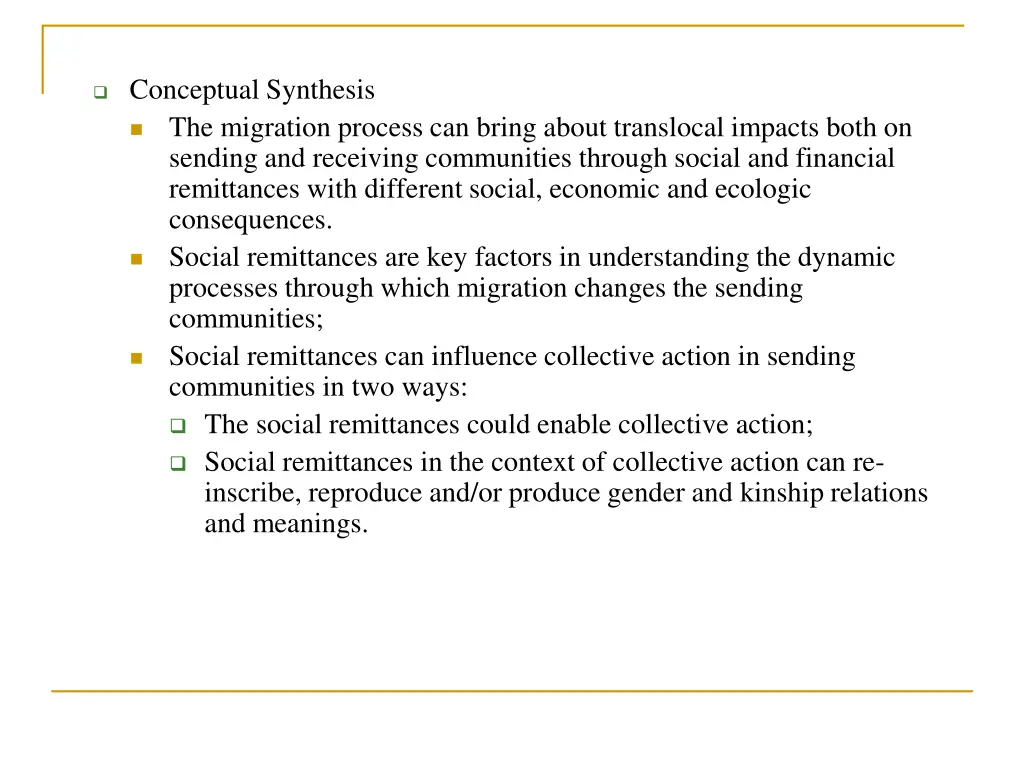 conceptual synthesis the migration process