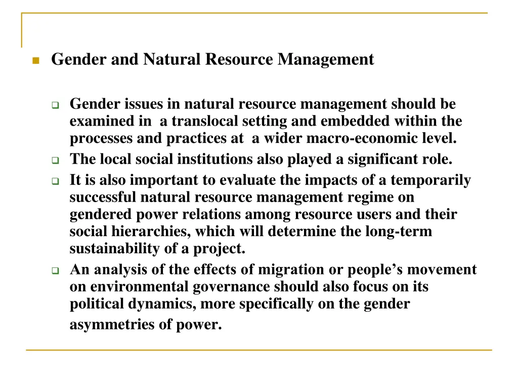 gender and natural resource management