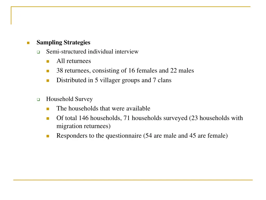 sampling strategies semi structured individual