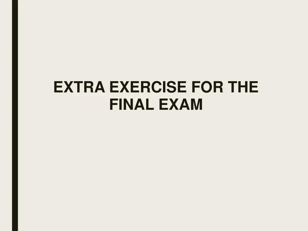 extra exercise for the final exam